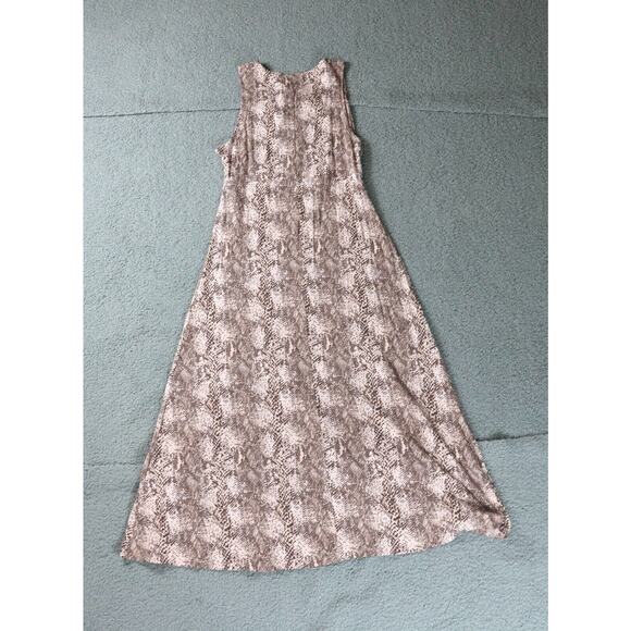 New Urban Outfitters Dress Womens Sz Medium Snake Print Maxi Front Slit - Picture 3 of 8